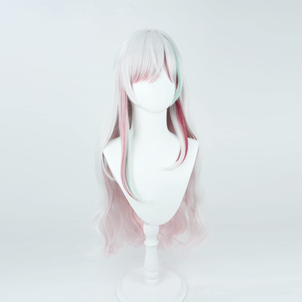 Amazon.co.jp: コスプレウィッグ 石神のぞみ 銀 赤 青 グラデーション